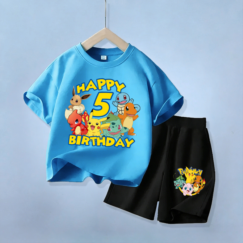 Pokemon Anime Merchandise - Cute Pikachu Birthday Kids Clothes Set